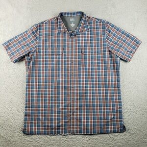 Croft & Barrow Quick Dry Shirt Mens 2XLT Blue Short Sleeve Button Up Vented